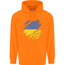 Torn Ukraine Flag Ukrainian Day Football Childrens Kids Hoodie Orange