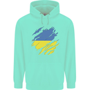 Torn Ukraine Flag Ukrainian Day Football Childrens Kids Hoodie Peppermint