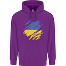 Torn Ukraine Flag Ukrainian Day Football Childrens Kids Hoodie Purple