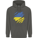 Torn Ukraine Flag Ukrainian Day Football Childrens Kids Hoodie Storm Grey