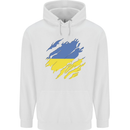 Torn Ukraine Flag Ukrainian Day Football Childrens Kids Hoodie White