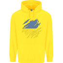 Torn Ukraine Flag Ukrainian Day Football Childrens Kids Hoodie Yellow