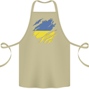 Torn Ukraine Flag Ukrainian Day Football Cotton Apron 100% Organic Khaki