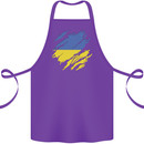 Torn Ukraine Flag Ukrainian Day Football Cotton Apron 100% Organic Purple