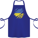 Torn Ukraine Flag Ukrainian Day Football Cotton Apron 100% Organic Royal Blue