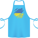 Torn Ukraine Flag Ukrainian Day Football Cotton Apron 100% Organic Turquoise