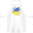 Torn Ukraine Flag Ukrainian Day Football Cotton Apron 100% Organic White