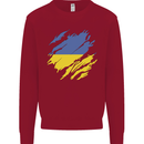 Torn Ukraine Flag Ukrainian Day Football Kids Sweatshirt Jumper Red