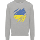 Torn Ukraine Flag Ukrainian Day Football Kids Sweatshirt Jumper Sports Grey