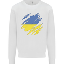 Torn Ukraine Flag Ukrainian Day Football Kids Sweatshirt Jumper White