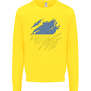 Torn Ukraine Flag Ukrainian Day Football Kids Sweatshirt Jumper Yellow