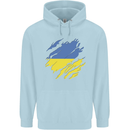 Torn Ukraine Flag Ukrainian Day Football Mens 80% Cotton Hoodie Light Blue