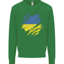 Torn Ukraine Flag Ukrainian Day Football Mens Sweatshirt Jumper Irish Green