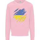 Torn Ukraine Flag Ukrainian Day Football Mens Sweatshirt Jumper Light Pink