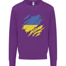 Torn Ukraine Flag Ukrainian Day Football Mens Sweatshirt Jumper Purple