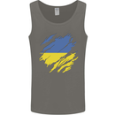 Torn Ukraine Flag Ukrainian Day Football Mens Vest Tank Top Charcoal