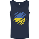 Torn Ukraine Flag Ukrainian Day Football Mens Vest Tank Top Navy Blue
