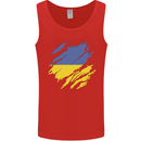 Torn Ukraine Flag Ukrainian Day Football Mens Vest Tank Top Red
