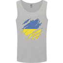 Torn Ukraine Flag Ukrainian Day Football Mens Vest Tank Top Sports Grey