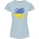 Torn Ukraine Flag Ukrainian Day Football Womens Petite Cut T-Shirt Light Blue