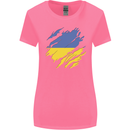 Torn Ukraine Flag Ukrainian Day Football Womens Wider Cut T-Shirt Azalea