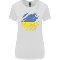 Torn Ukraine Flag Ukrainian Day Football Womens Wider Cut T-Shirt White