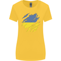 Torn Ukraine Flag Ukrainian Day Football Womens Wider Cut T-Shirt Yellow