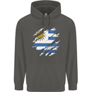 Torn Uruguay Flag Uruguayan Day Football Childrens Kids Hoodie Storm Grey