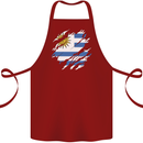 Torn Uruguay Flag Uruguayan Day Football Cotton Apron 100% Organic Maroon