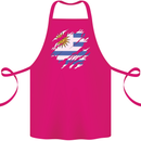Torn Uruguay Flag Uruguayan Day Football Cotton Apron 100% Organic Pink