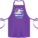 Torn Uruguay Flag Uruguayan Day Football Cotton Apron 100% Organic Purple