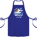 Torn Uruguay Flag Uruguayan Day Football Cotton Apron 100% Organic Royal Blue