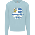 Torn Uruguay Flag Uruguayan Day Football Kids Sweatshirt Jumper Light Blue