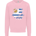 Torn Uruguay Flag Uruguayan Day Football Kids Sweatshirt Jumper Light Pink