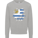 Torn Uruguay Flag Uruguayan Day Football Kids Sweatshirt Jumper Sports Grey