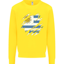 Torn Uruguay Flag Uruguayan Day Football Kids Sweatshirt Jumper Yellow