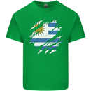 Torn Uruguay Flag Uruguayan Day Football Kids T-Shirt Childrens Irish Green