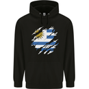 Torn Uruguay Flag Uruguayan Day Football Mens 80% Cotton Hoodie Black