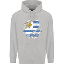 Torn Uruguay Flag Uruguayan Day Football Mens 80% Cotton Hoodie Sports Grey