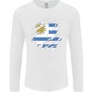 Torn Uruguay Flag Uruguayan Day Football Mens Long Sleeve T-Shirt White