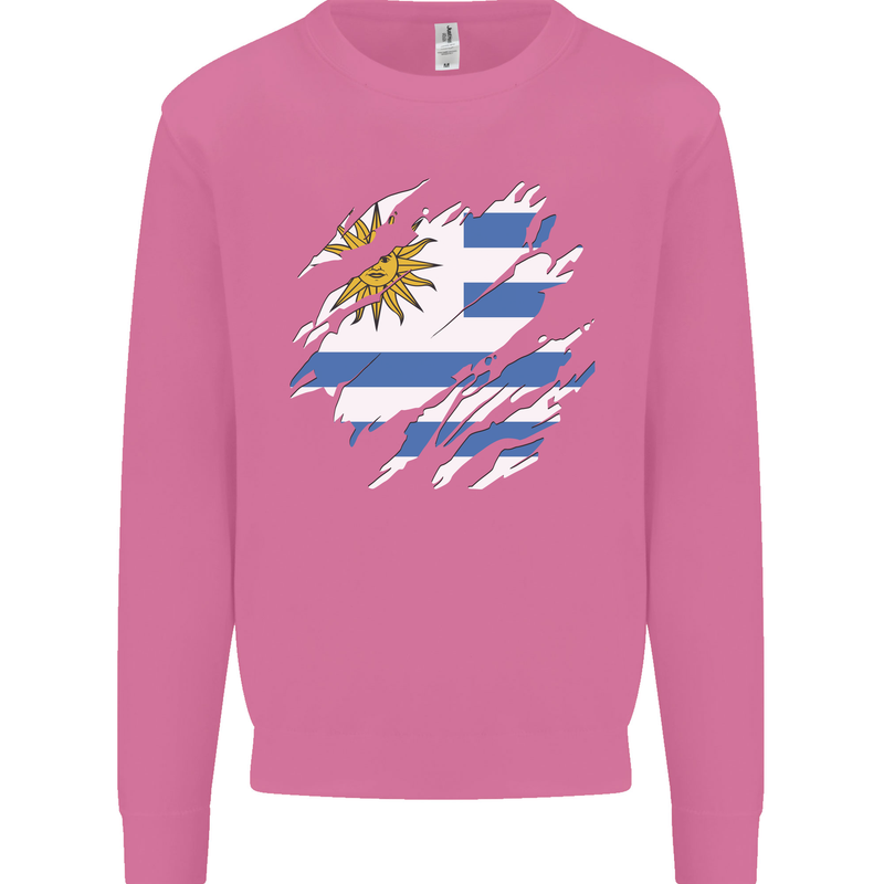 Torn Uruguay Flag Uruguayan Day Football Mens Sweatshirt Jumper Azalea
