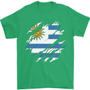 Torn Uruguay Flag Uruguayan Day Football Mens T-Shirt 100% Cotton Irish Green