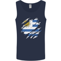 Torn Uruguay Flag Uruguayan Day Football Mens Vest Tank Top Navy Blue
