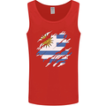 Torn Uruguay Flag Uruguayan Day Football Mens Vest Tank Top Red