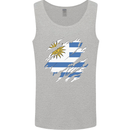 Torn Uruguay Flag Uruguayan Day Football Mens Vest Tank Top Sports Grey