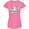 Torn Uruguay Flag Uruguayan Day Football Womens Petite Cut T-Shirt Azalea