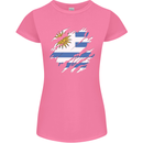 Torn Uruguay Flag Uruguayan Day Football Womens Petite Cut T-Shirt Azalea