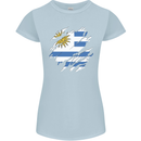 Torn Uruguay Flag Uruguayan Day Football Womens Petite Cut T-Shirt Light Blue