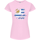 Torn Uruguay Flag Uruguayan Day Football Womens Petite Cut T-Shirt Light Pink