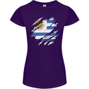 Torn Uruguay Flag Uruguayan Day Football Womens Petite Cut T-Shirt Purple